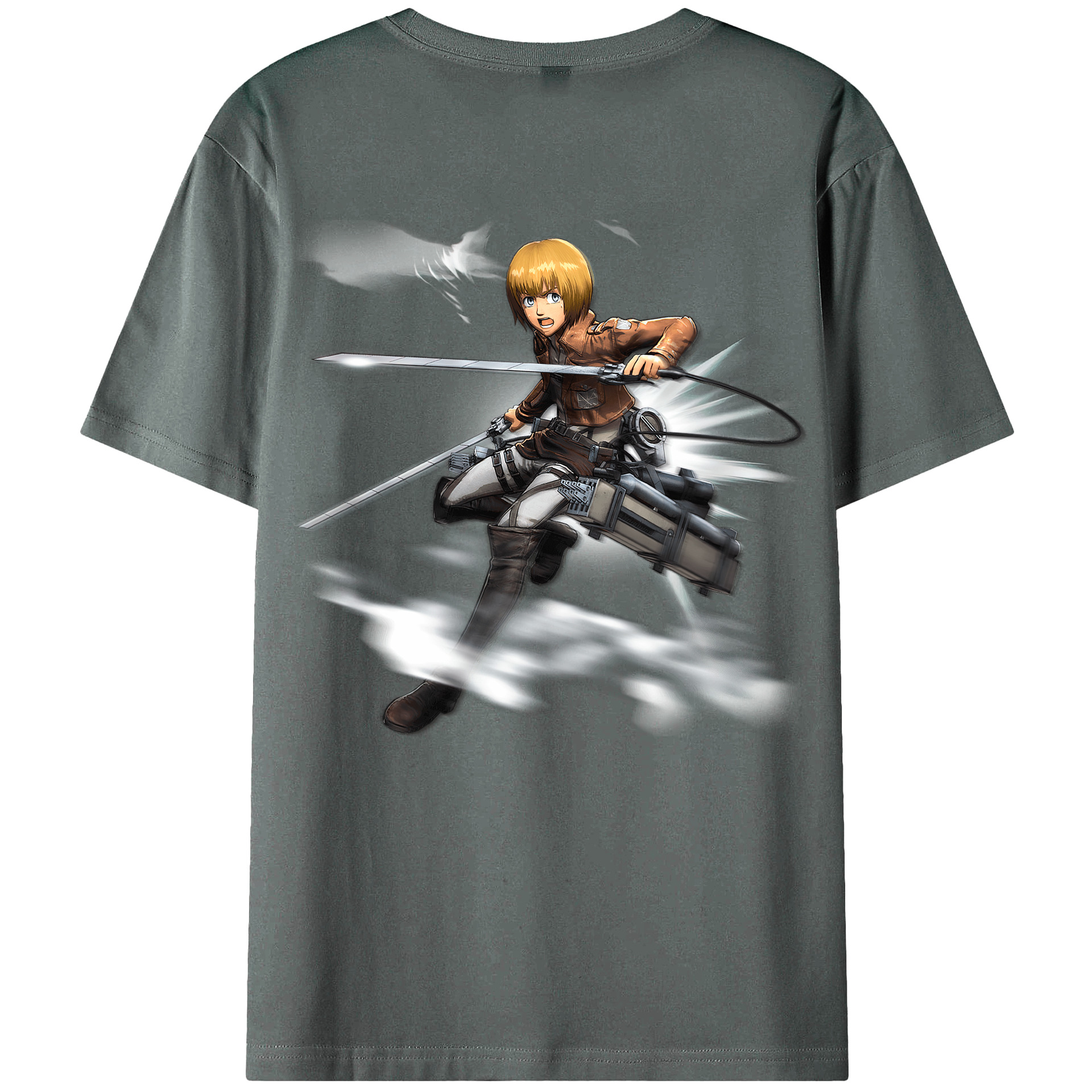 （画像用） 進撃の巨人 アルミン·アルレルト Attack on Titan Armin Arlert 綿100％ メンズ半袖Tシャツ（バックプリント） 通気性